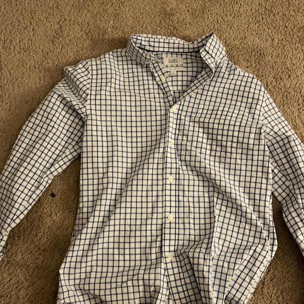 Blue and white button down